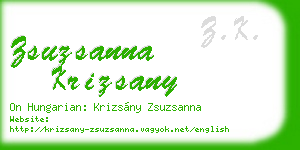 zsuzsanna krizsany business card